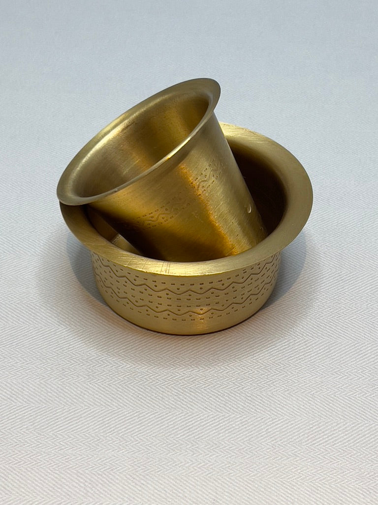 Traditional Brass Filter Coffee – Authentic South Indian Brewing