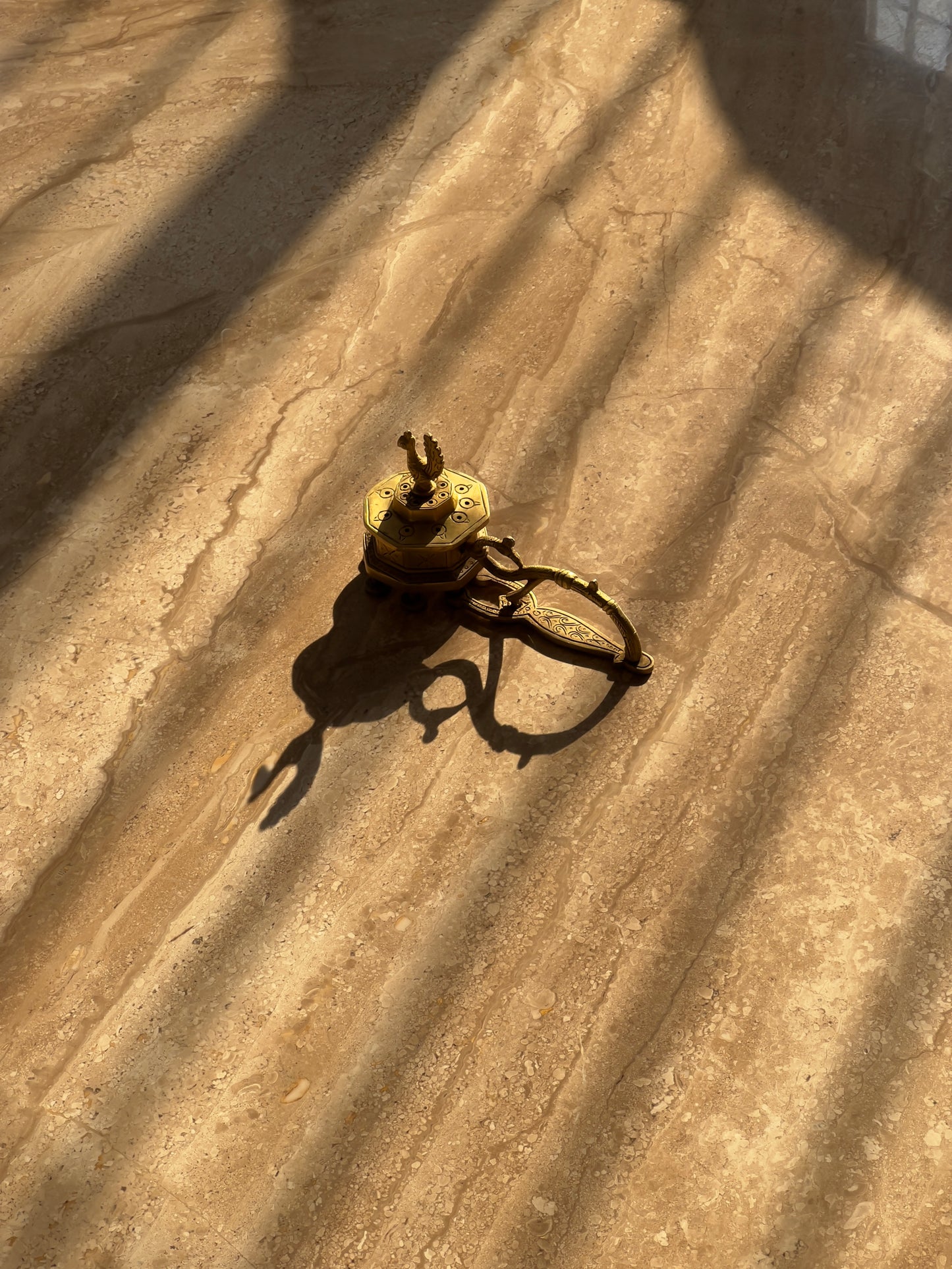 Majestic Glow: The Peacock Copper Dhoop Holder (Incomplete)