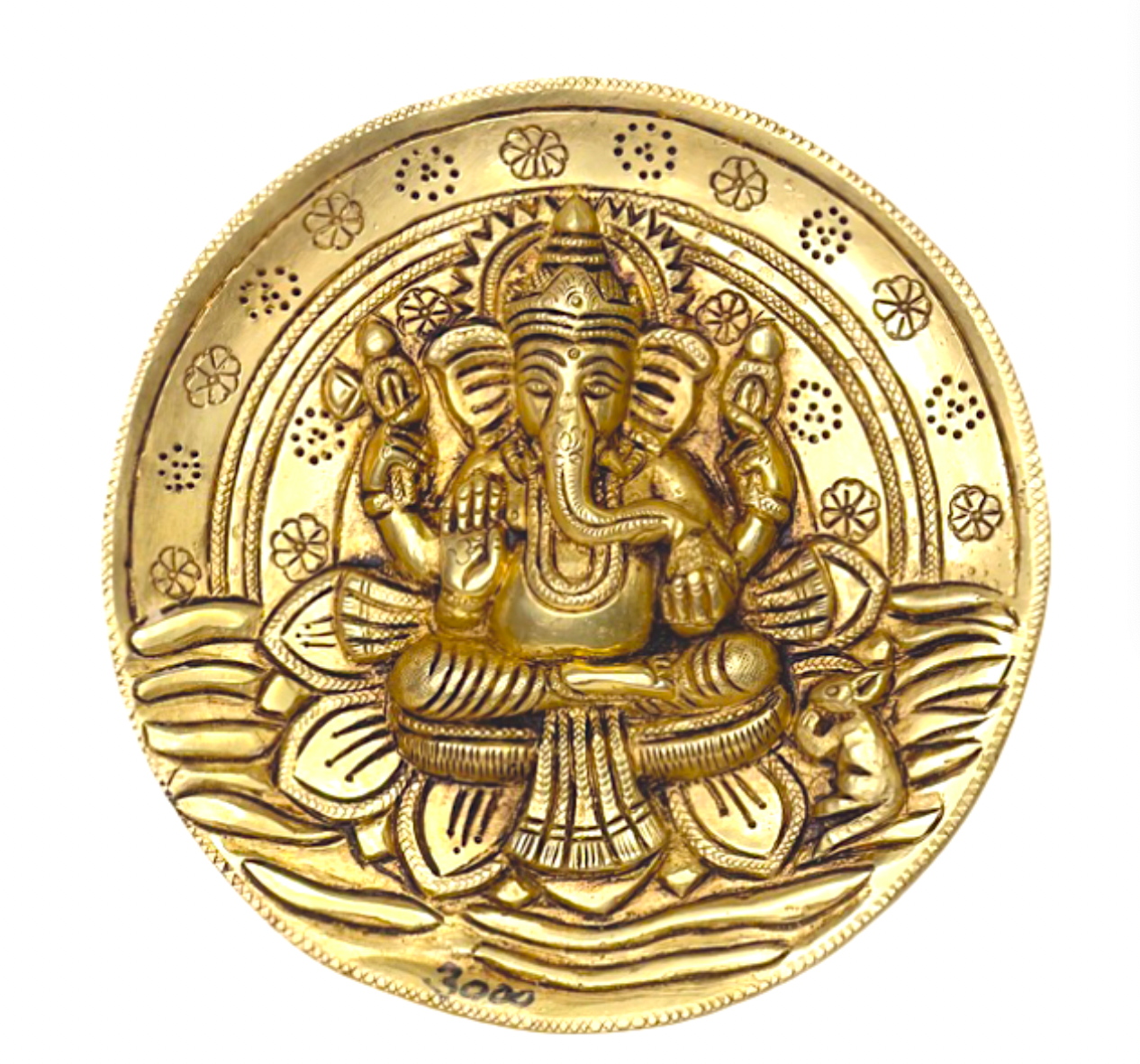 Divine Brass Ganpati Door Hanging – Handcrafted Wall Accent for Auspicious Beginnings(inc)