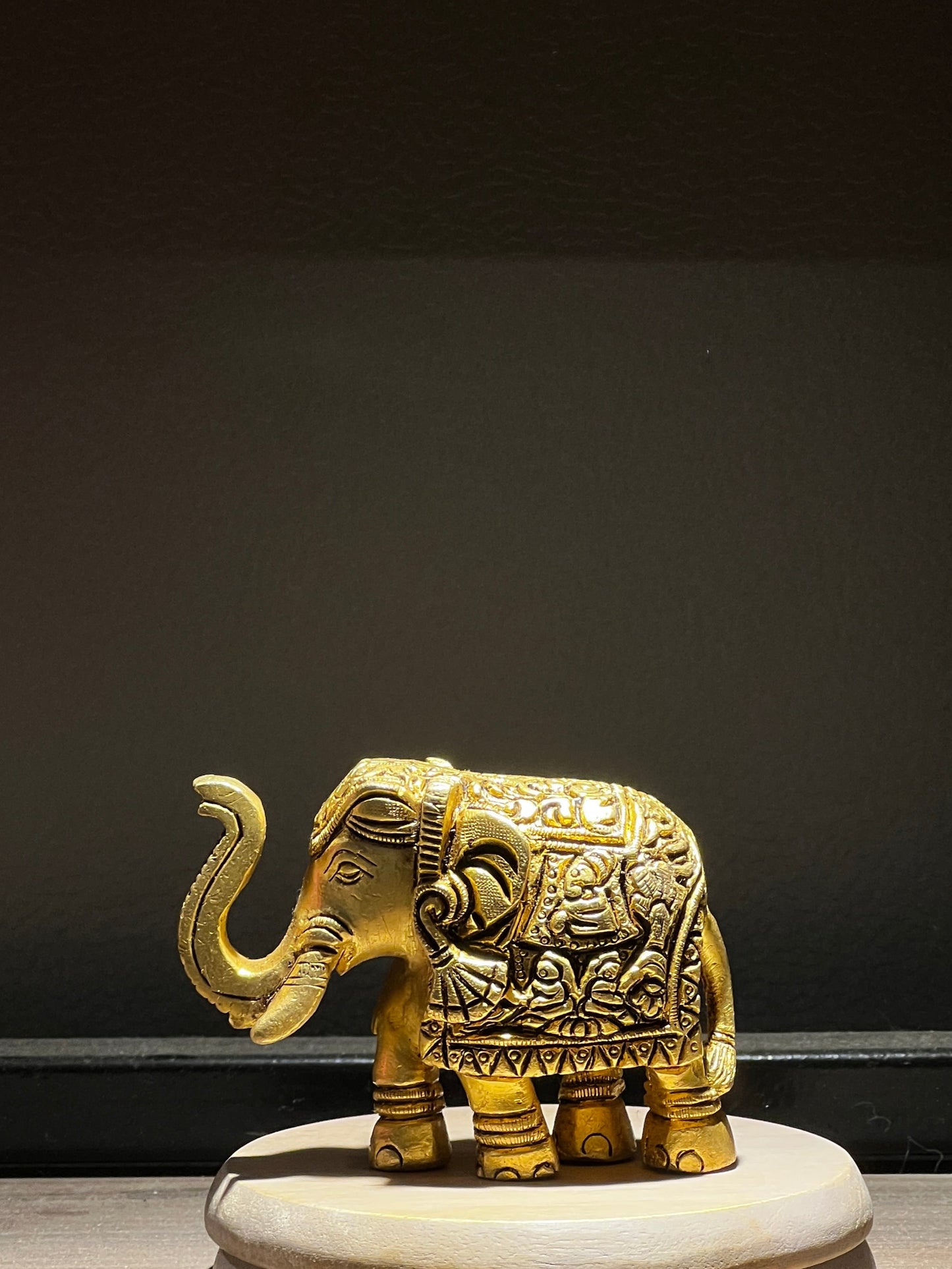 Regal Brass Elephant Pair – Symbol of Strength, Luck & Royal Grace