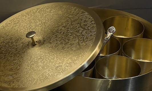 Royal Brass Masala Box/Daani